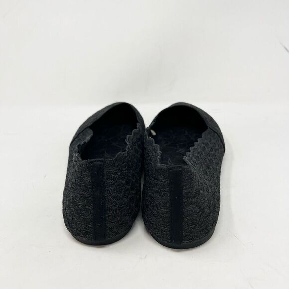 Skechers Cleo Honeycomb Ballerina Flats Womens 10 Black Scalloped Knit Slip-Ons - Picture 2 of 9
